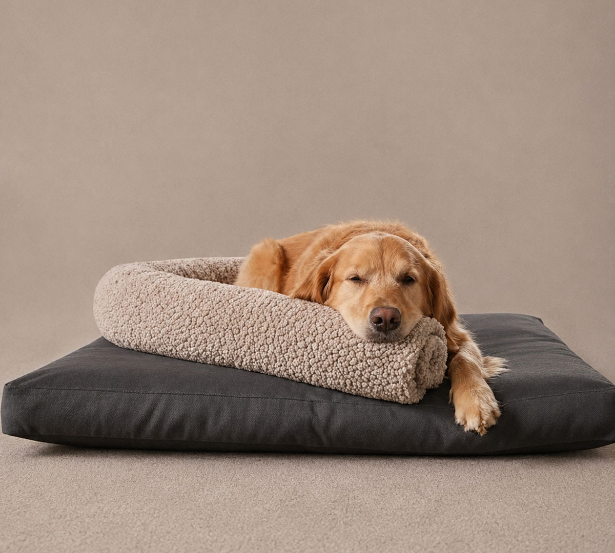 cuddle rol honden beige