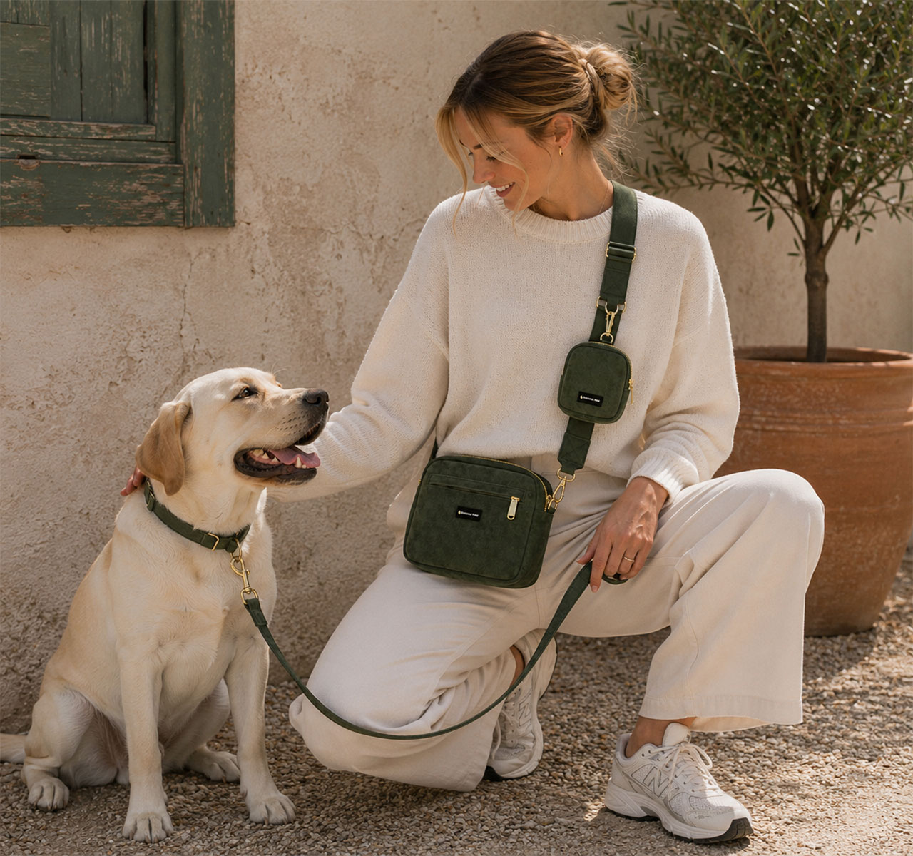 groene wandeltas hond