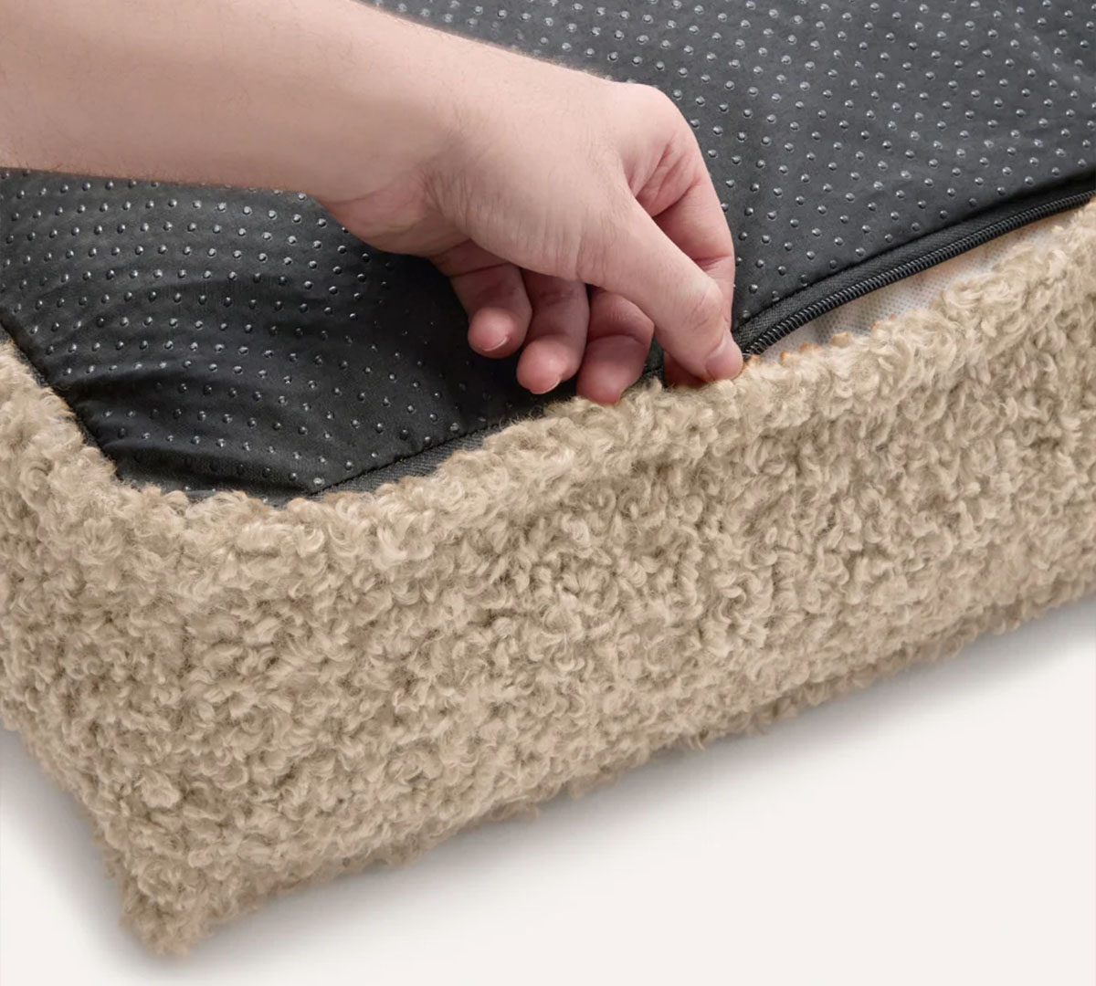 hondenmand met afneembare hoes beige