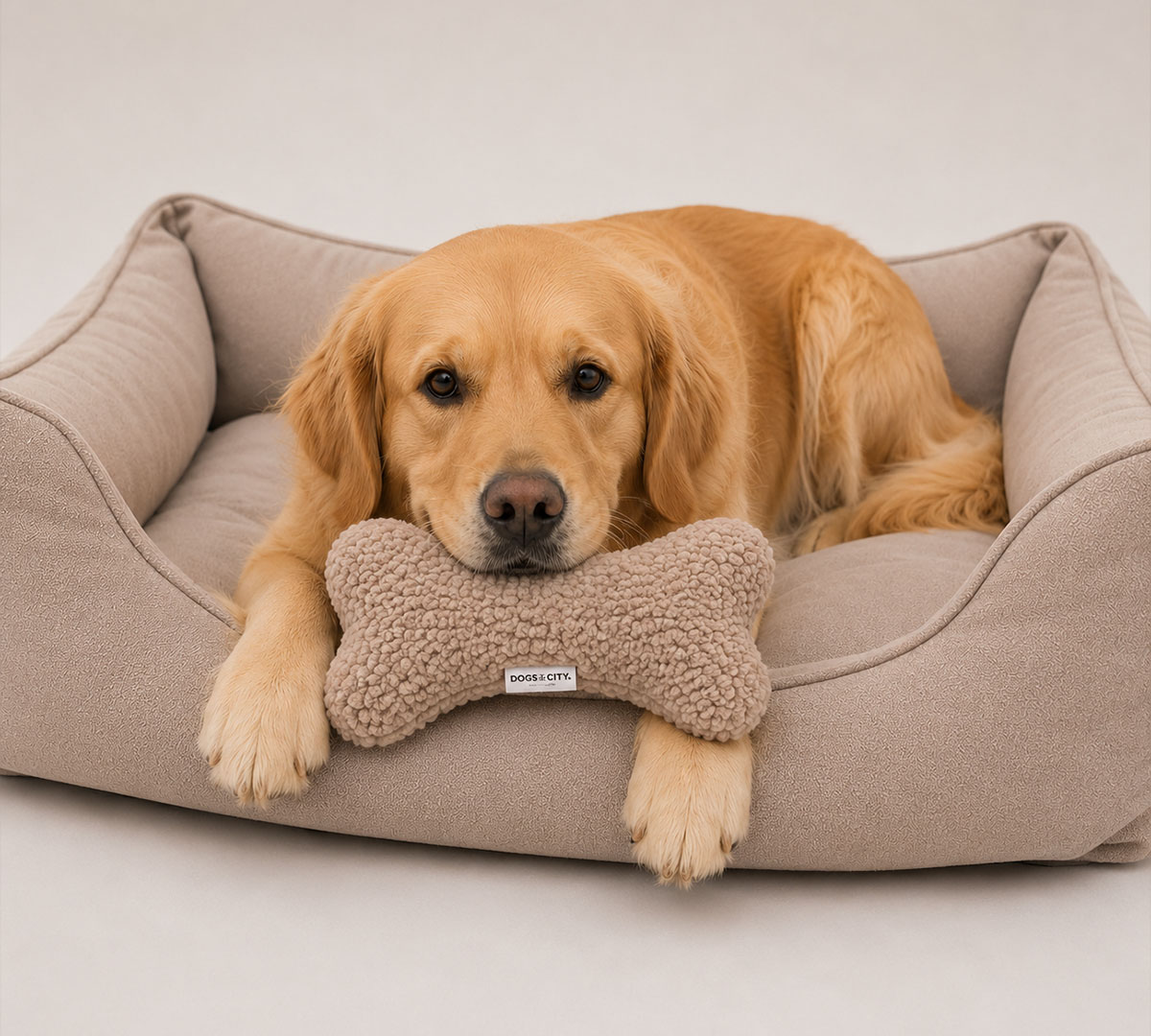 teddy hondenspeelgoed bot beige