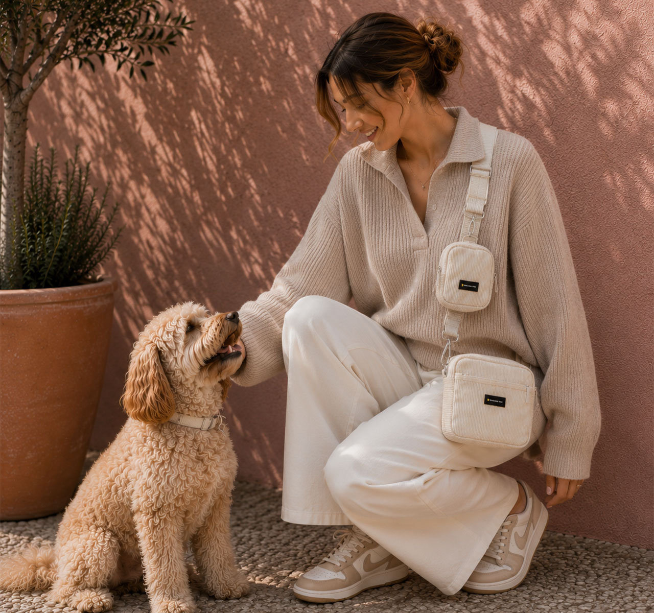witte honden uitlaattas trendy