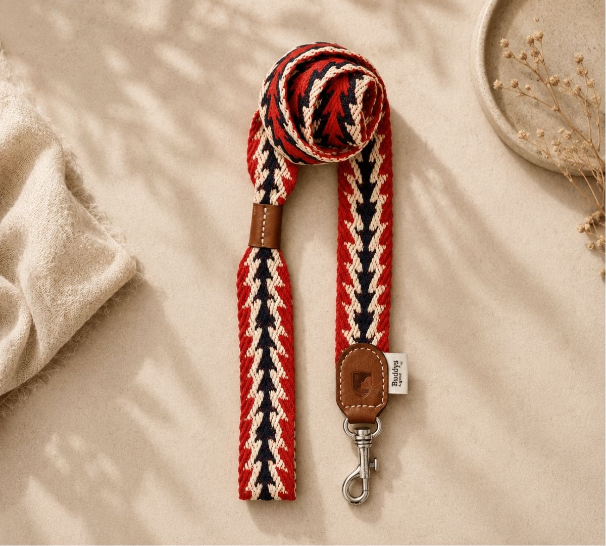 buddys dogwear korte hondenriem rood